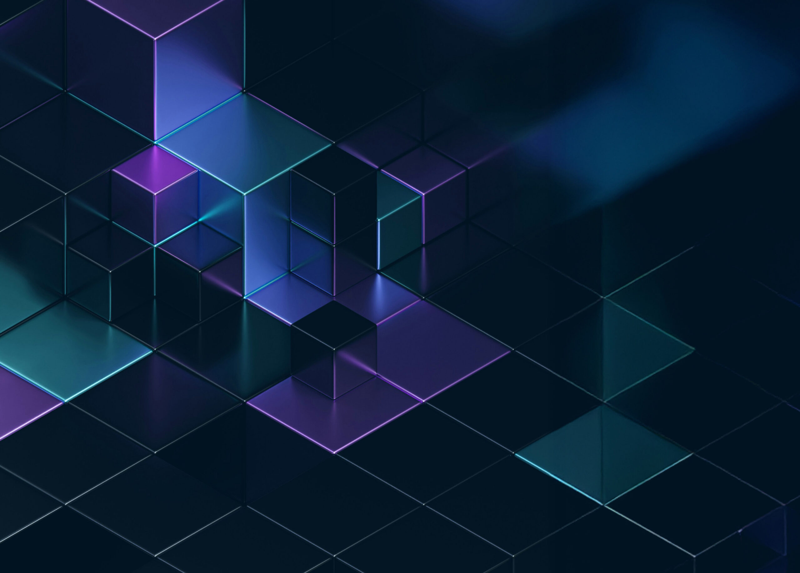 Background Contact Us — an abstract digital background of metallic 3D cubes in shades of blue, purple, and teal for the AAPA contact page.