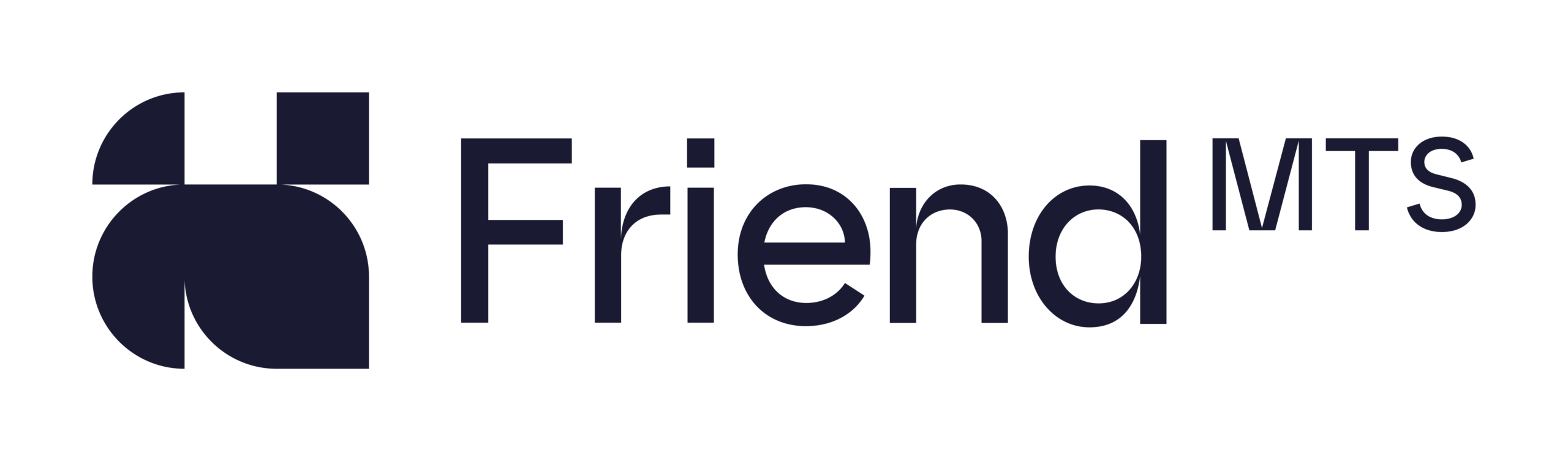 Friend MTS logo in dark blue.
