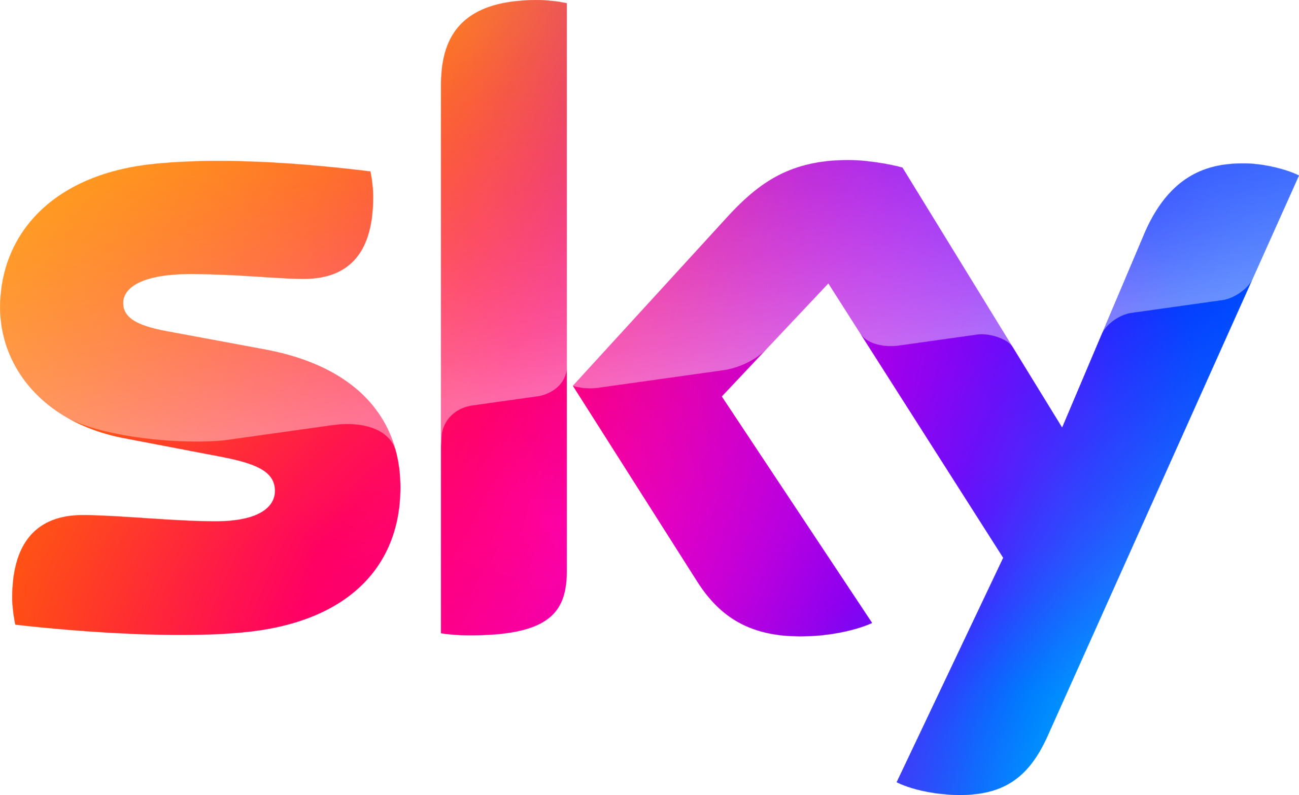 Sky Logo No Background — sky logo in gradient colours from orange through pink, magenta, purple to blue.