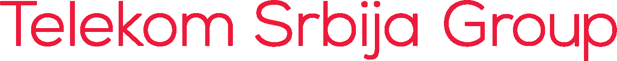 Telekom Srbija Group logo in red text.