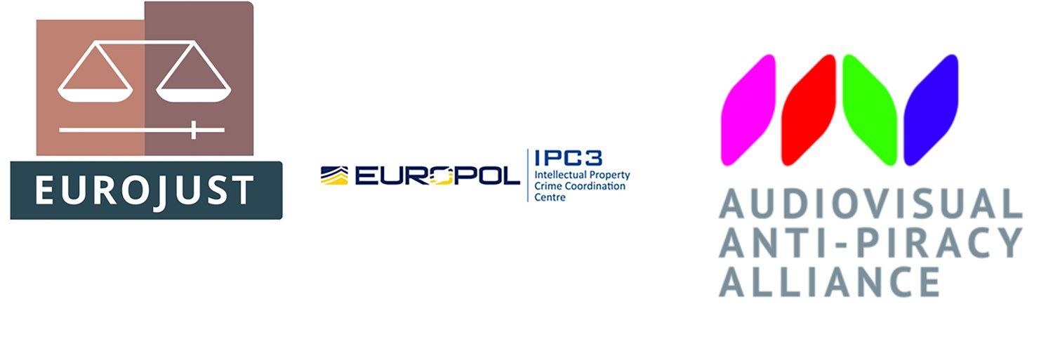 Logos de EUROJUST, Europol, IPCS et AAPA disposés horizontalement.